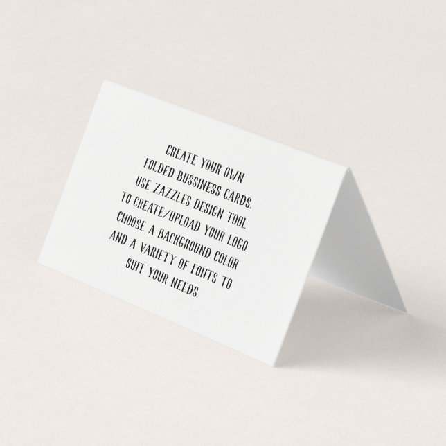 Create Your Own Customized Folded Business Cards (Front)
