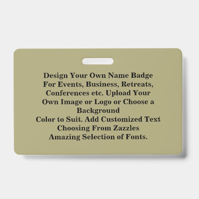 Create Your Own Customized Personalized Identity  Badge (Front)