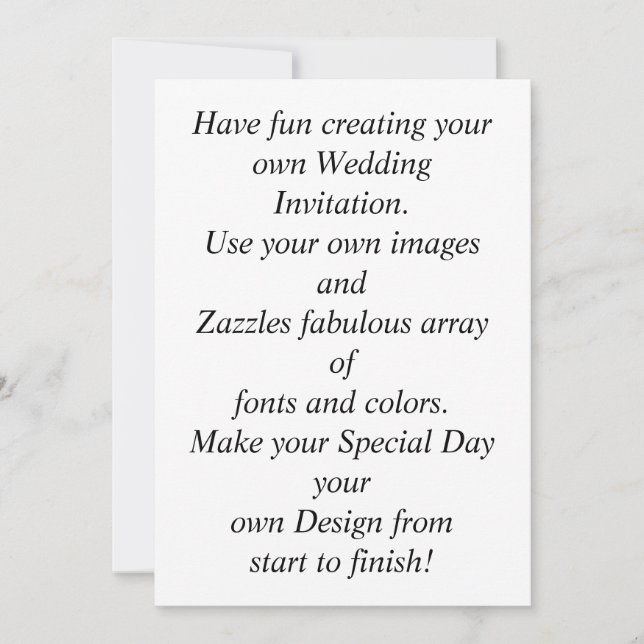 Create Your Own Customized & Personalized Wedding  Invitation (Front)