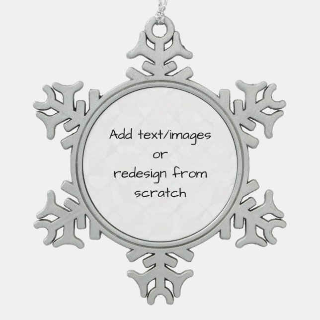 Create Your Own Customized Snowflake Pewter Christmas Ornament (Front)