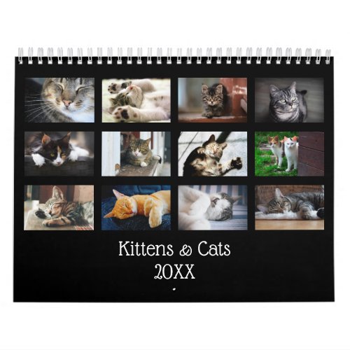 Create Your Own Cute Black Cover 2025 Pet Photo Calendar