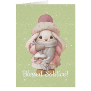 Create Your Own Cute Bunny Winter Solstice Yule Cards
