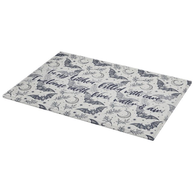 Create Your Own Cute Celestial Gothic Bats Cutting Board (Corner)