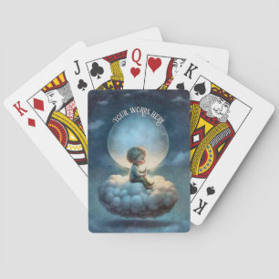 Create Your Own Cute Dreaming Boy Poker Cards