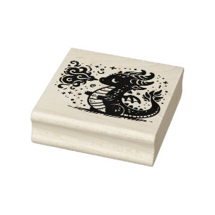 Create Your Own Cute Fire Breathing Dragon Rubber Stamp