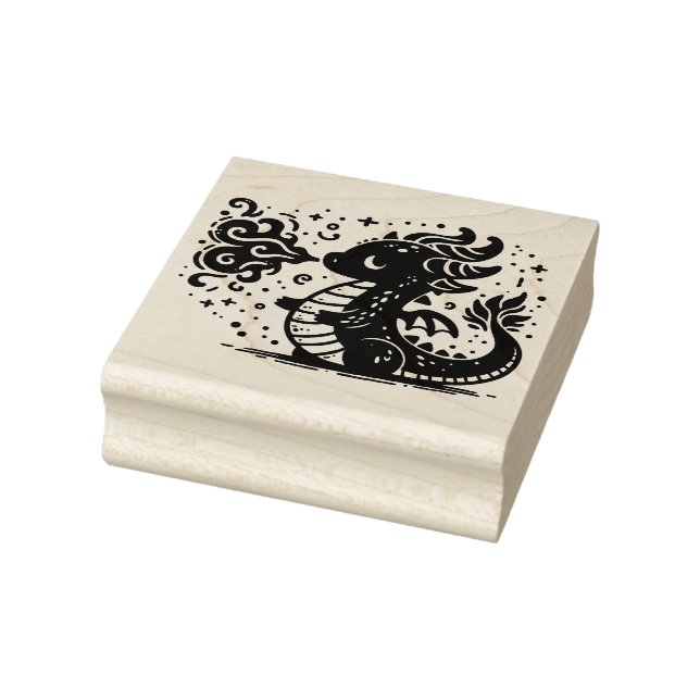 Create Your Own Cute Fire Breathing Dragon Rubber Stamp (Stamp)
