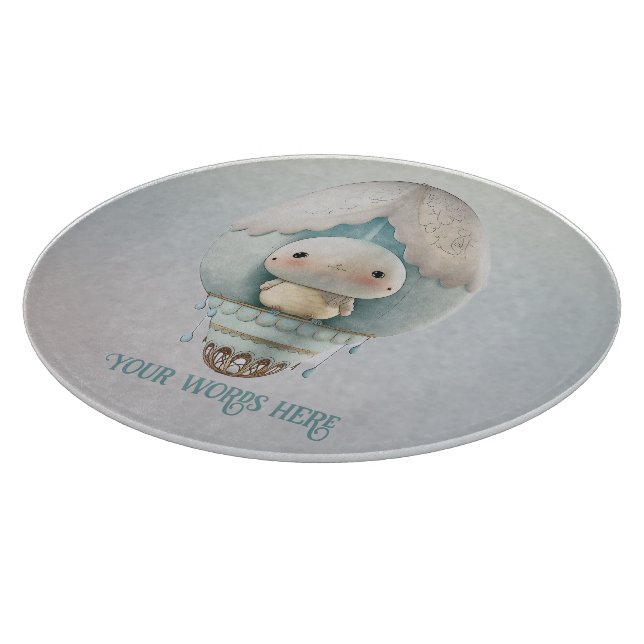 Create Your Own Cute Hot Air Balloon Bird Ride Cutting Board (Corner)