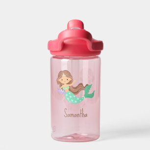 Create Your Own Cute Mermaid Girl Name Water Bottle