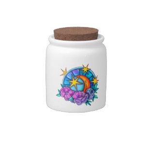Create Your Own Cute Moon, Stars & Roses Candy Jar