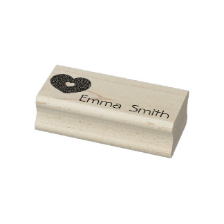 Create your own cute name heart Wood Art Stamp