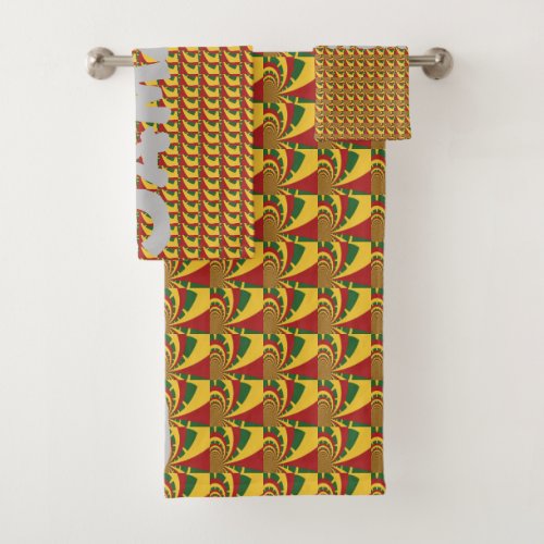 Create Your Own Cute Nice and Lovely Rasta Colors Bath Towel Set