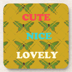 Create Your Own Cute Nice Lovely Vintage Butterfly Beverage Coaster