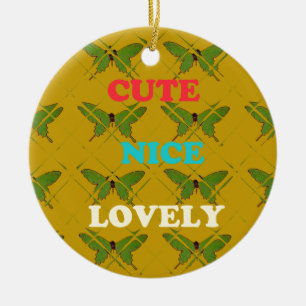 Create Your Own Cute Nice Lovely Vintage Butterfly Ceramic Ornament