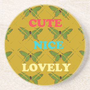 Create Your Own Cute Nice Lovely Vintage Butterfly Drink Coaster