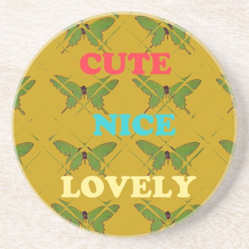 Create Your Own Cute Nice Lovely Vintage Butterfly Drink Coaster