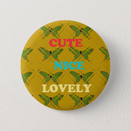 Create Your Own Cute Nice Lovely Vintage Butterfly Pinback Button