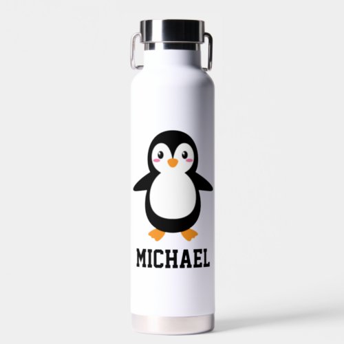 Create Your Own Cute Penguin Name Water Bottle