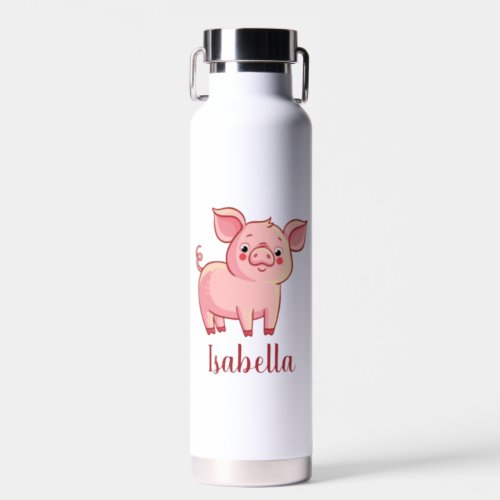Create Your Own Cute Pig Name Water Bottle