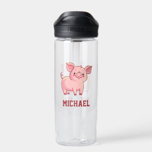 Create Your Own Cute Pig Name Water Bottle