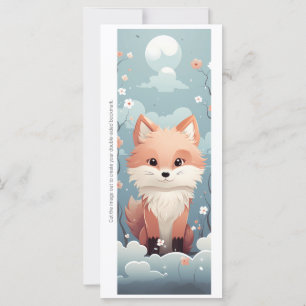 Create Your Own Cute Red Fox Bookmark Card