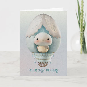 Create Your Own Cute Silly Hot Air Balloon Ride Holiday Card