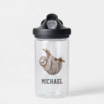Create Your Own Cute Sloth Name Water Bottle by nadil2 at Zazzle