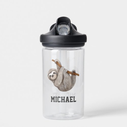 Create Your Own Cute Sloth Name Water Bottle