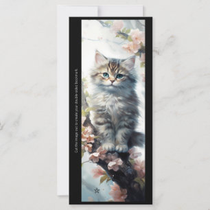 Create Your Own Cute Striped Kitten Bookmark Card