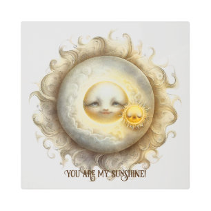 Create Your Own Cute Sun & Moon Metal Print