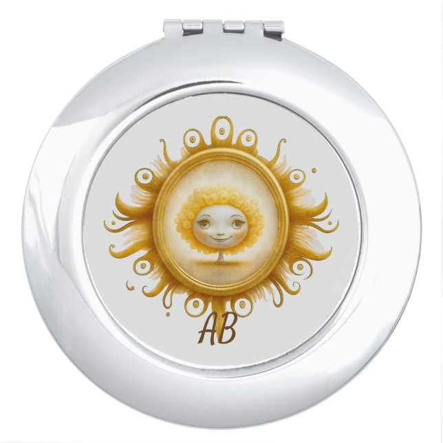 Create Your Own Cute Sunshine Tree Compact Mirror (Front)