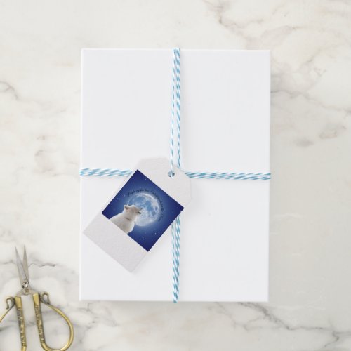 Create Your Own Cute Wolf Howls  Blue Moon Sky on Gift Tags