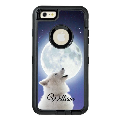 Create Your Own Cute Wolf Howls  Blue Moon Sky  OtterBox Defender iPhone Case