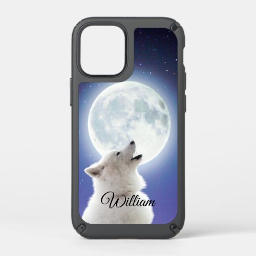 Create Your Own Cute Wolf Howls  Blue Moon Sky  Speck iPhone 12 Mini Case