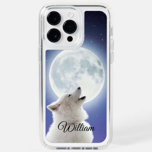 Create Your Own Cute Wolf Howls  Blue Moon Sky  Speck iPhone 14 Pro Max Case