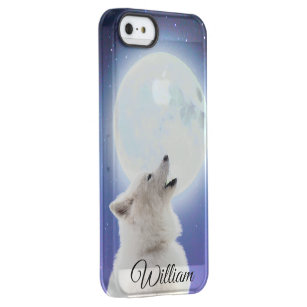 Create Your Own Cute Wolf Howls   Blue Moon Sky  Permafrost iPhone SE/5/5s Case