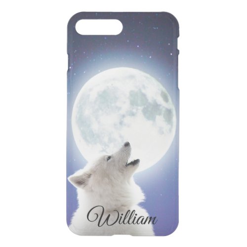 Create Your Own Cute Wolf Howls  Blue Moon Sky  iPhone 8 Plus7 Plus Case