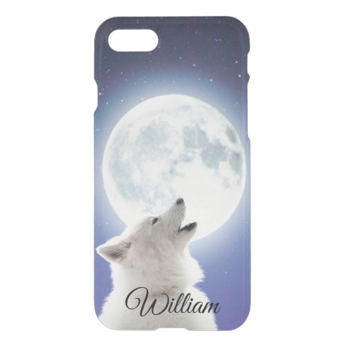 Create Your Own Cute Wolf Howls  Blue Moon Sky  iPhone SE87 Case
