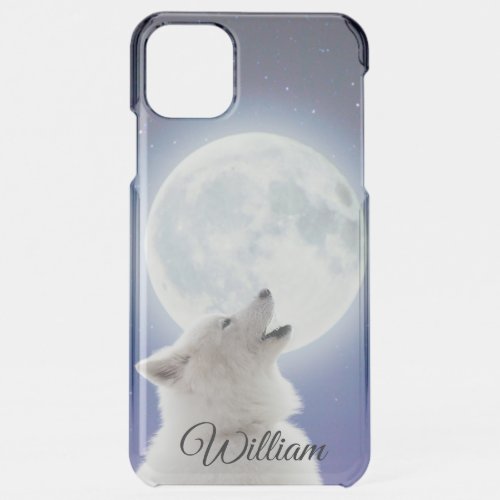 Create Your Own Cute Wolf Howls  Blue Moon Sky  iPhone 11 Pro Max Case