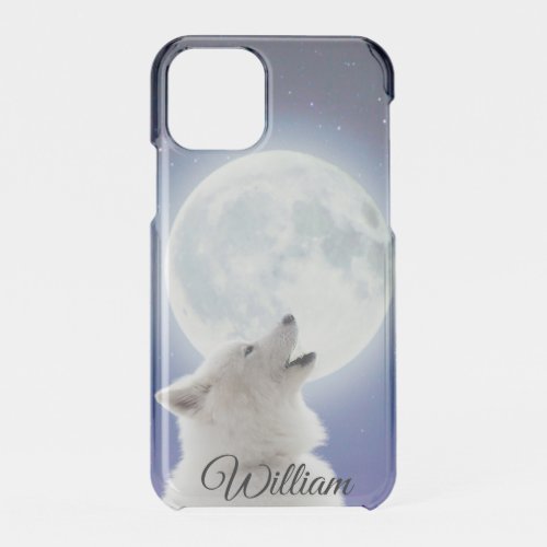 Create Your Own Cute Wolf Howls  Blue Moon Sky  iPhone 11 Pro Case