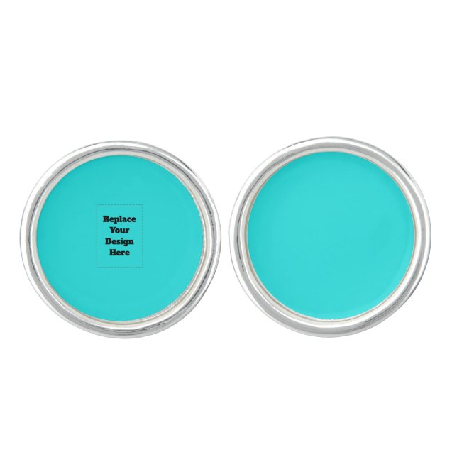 Create Your Own cyan Cufflinks (Front)