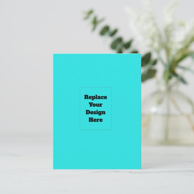 Create Your Own cyan Invitation Postcard (Standing Front)