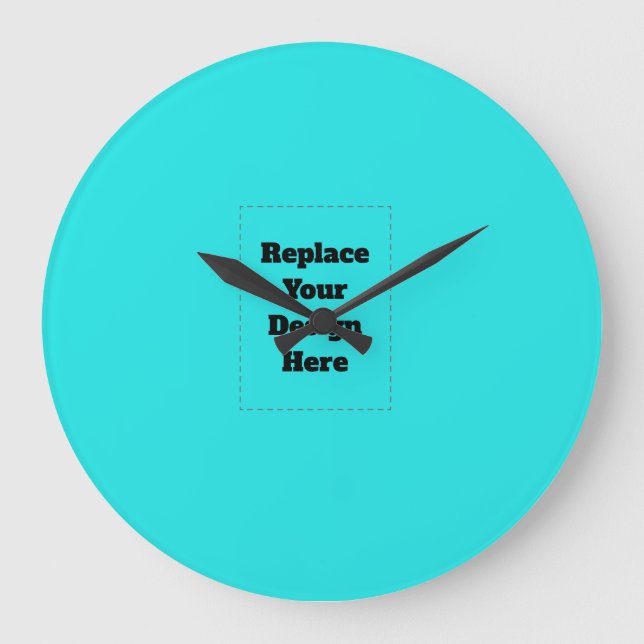 Create Your Own cyan Large Clock (Front)