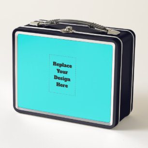 Create Your Own cyan Metal Lunch Box
