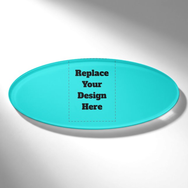Create Your Own cyan Name Tag (Front)