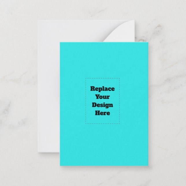 Create Your Own cyan Note Card (Front)