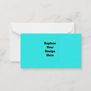 Create Your Own cyan Note Card
