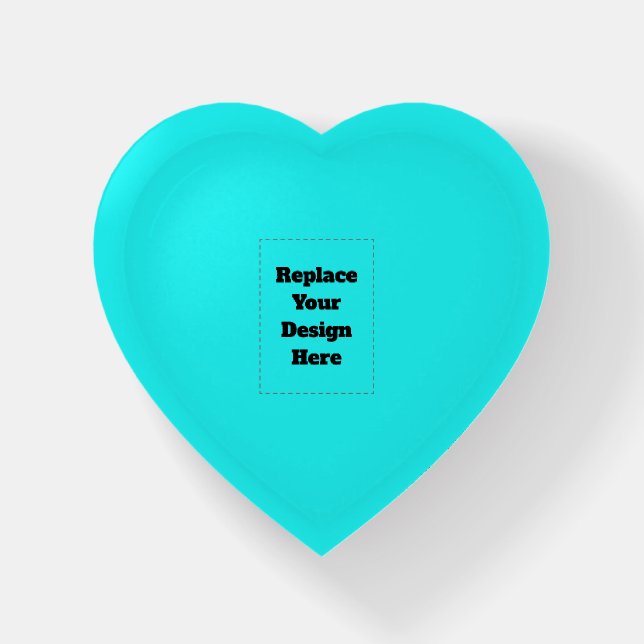 Create Your Own cyan Paperweight (Front)