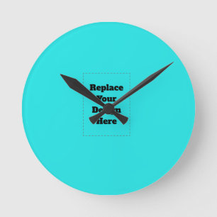 Create Your Own cyan Round Clock