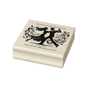 Create Your Own Dancing Couple Handfasting Thank Rubber Stamp