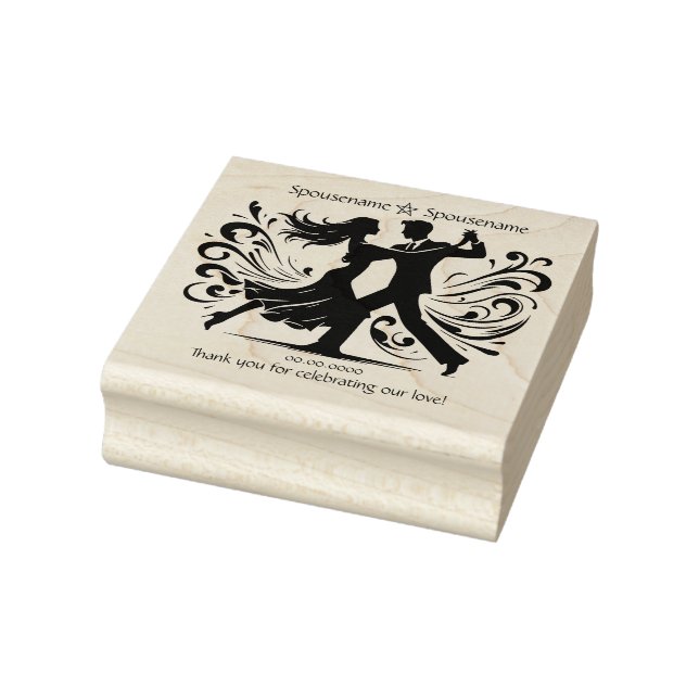 Create Your Own Dancing Couple Handfasting Thank Rubber Stamp (Stamp)